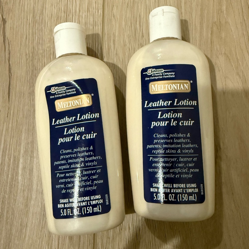 2 Meltonian Leather Lotion to clean luxury bags